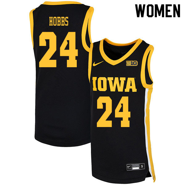 2020 Women #24 Nicolas Hobbs Iowa Hawkeyes College Basketball Jerseys Sale-Black